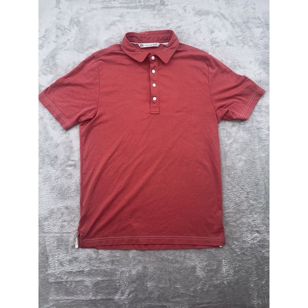 TravisMathew Red Golf Polo TPC‎ Twin Cities Short Sleeve Men's Size Medium